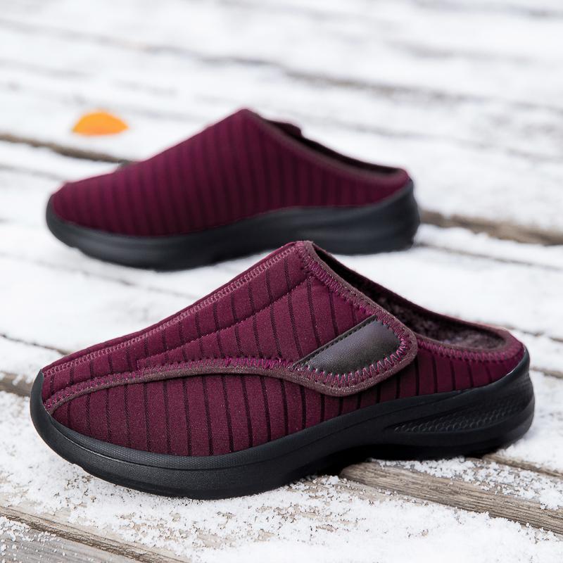 

Осенние и летние повседневные тапочки Мужские Унисекс Тапочки на половину стопы - Удобные Эластичные Садовые туфли Женские размеры Хлопковые туфли 46 малиновый