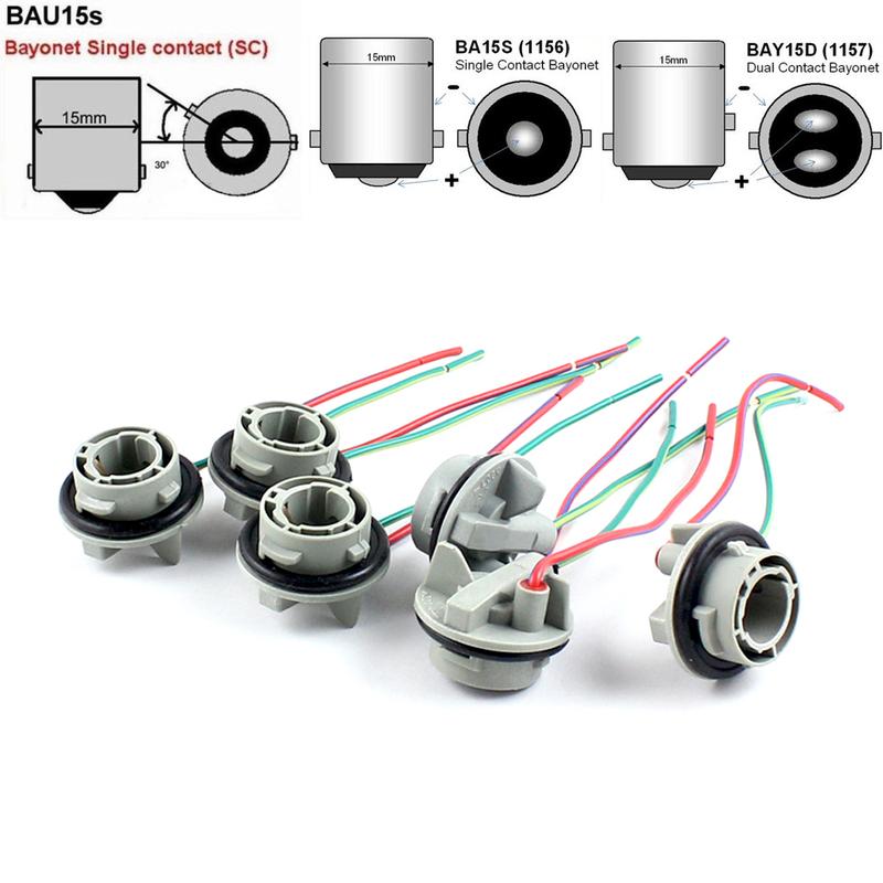 1PC 1156 BA15S BAU15S 1157 BAY15D Lamp Holder Bulbs PY21W P21W Adapter Base Socket Connector for Turn Signal Headlight Light