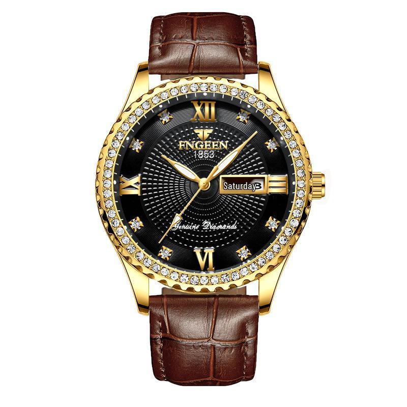 Influencer Brand Men's Tycoon Gold Luminous Waterproof Steel Watch