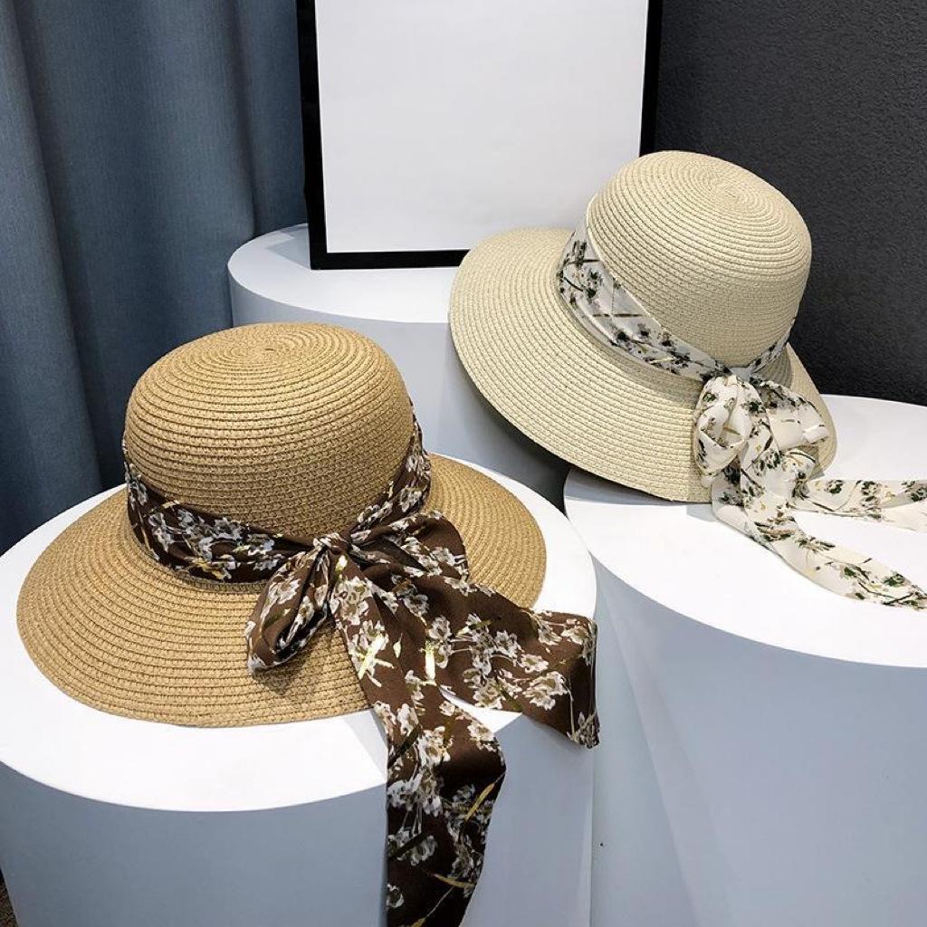 Summer New Straw Hat Women's Beach Hat Seaside Sunscreen Small Fresh Face Cover Travel Versatile Sun Hat Cover Face
