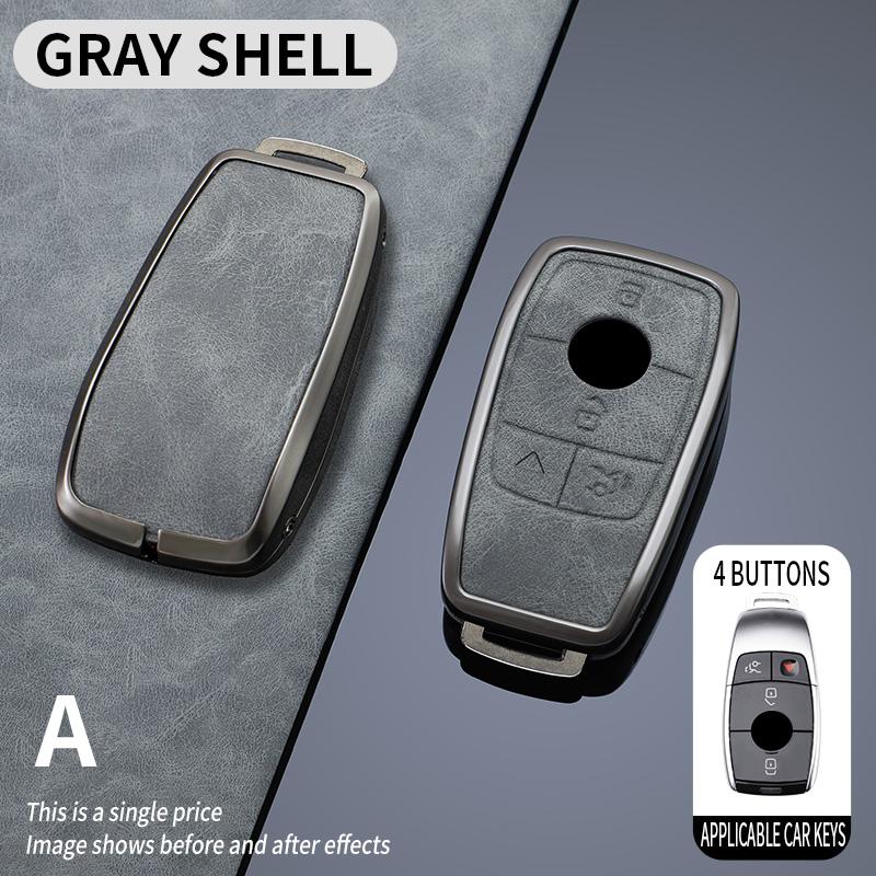 

3/4 Button Key Fob Alloy Cover Case Fits for 2019 2020 Mercedes-Benz A220 E63S AMG E-Class GLE 350 4MATIC E300 E400 E43 W213
