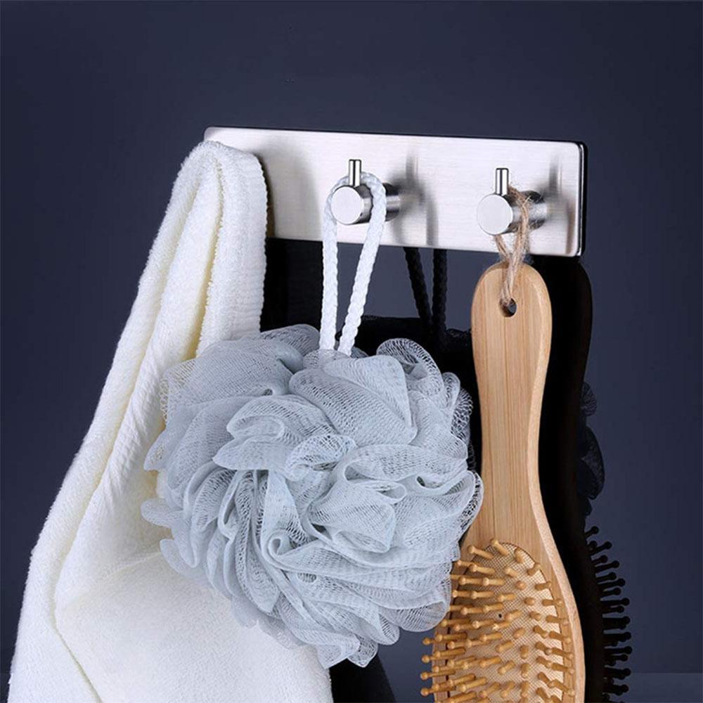 Sticker Adhesive Stainless Steel Hooks Wall Door Clothes Coat Hat Hanger Kitchen Bathroom Rustproof Towel Hooks