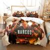 Narcos Fan Merch Duvet Cover + 2 Pillowcases, Exquisite TV Show Art Print Bedding Set Comfortable Textile for Series Enthusiasts