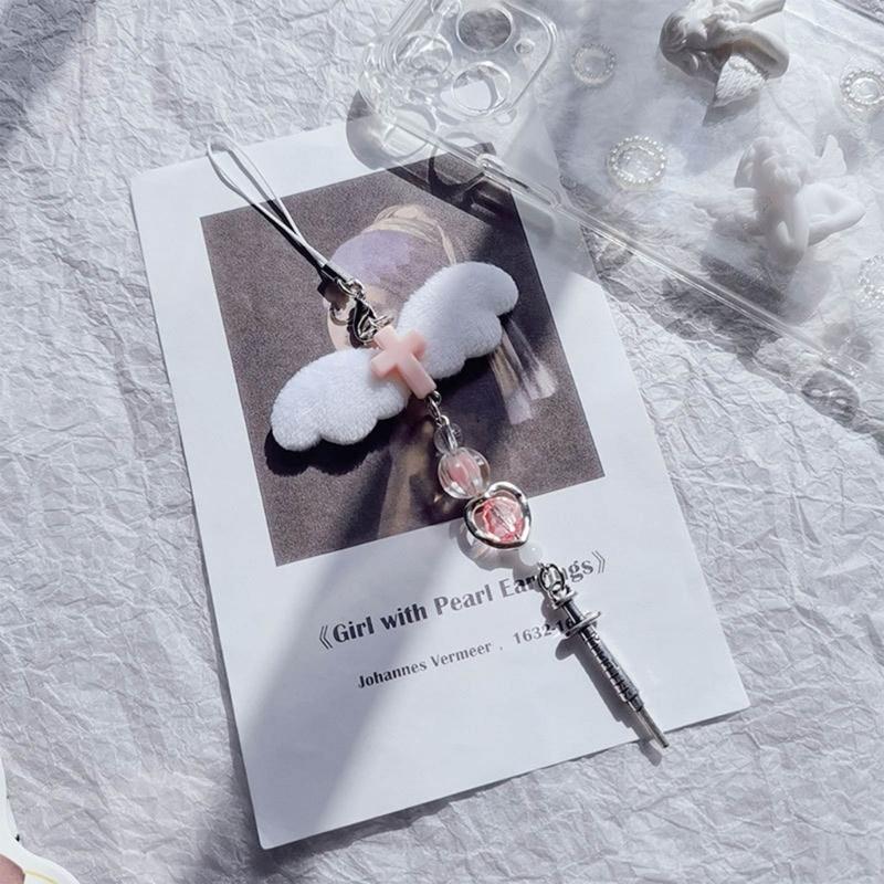 DIY Handmade Cute Phone Charm Y2K Women Halloween Spiders Pendant Bowknot Strap Lanyard Crossed Bead Cartoon Accessories