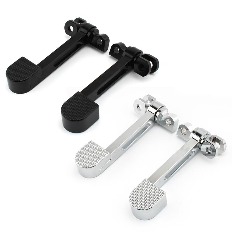 1Pair Universal Aluminum Alloy Motorcycle Foldable Foot Pegs Non-Slip Rear Passenger Footrest Pedals Extension for Harley Davidson