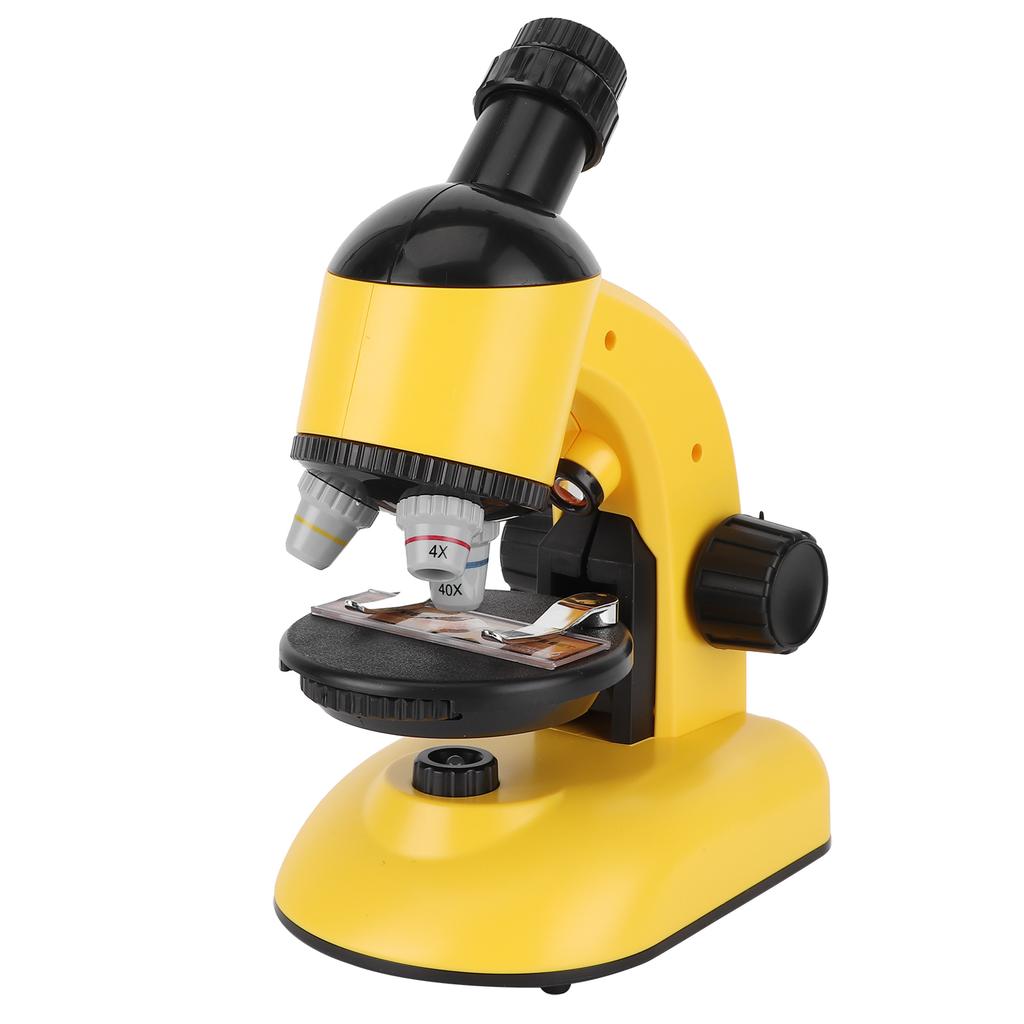 40X1200X Kids Microscope with 360 Rotation Head Educational Toy for Children BeginnersYellow