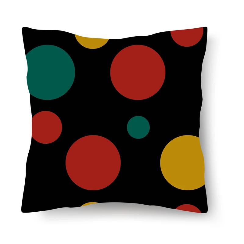 Home Decoration Bedroom Living Room Car Cushion Cover Pillowcase Colorful Dot Decorative  Sofa