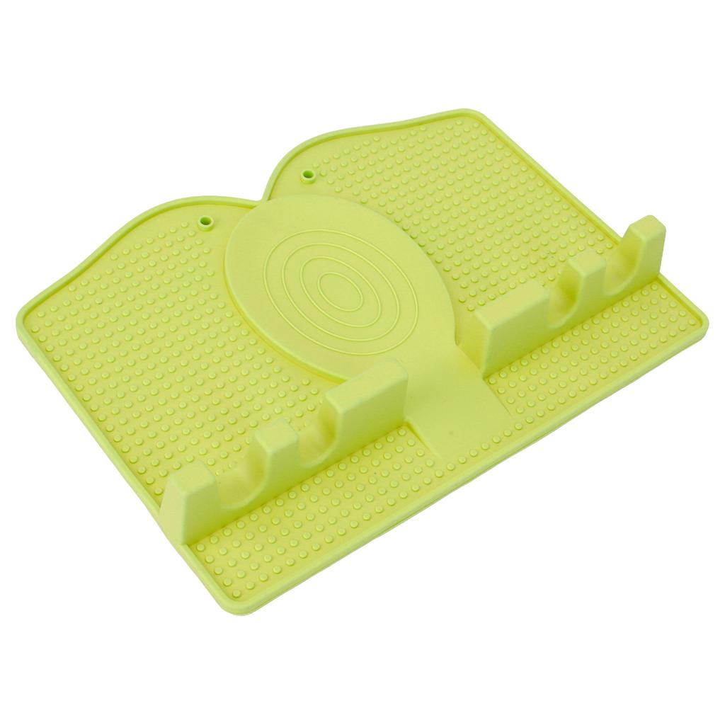 Silicone Utensil Rest Heat Resistant Non Slip Silicone Utensil Holder with Drip Pad for Kitchen Utensil Spoons Tongs
