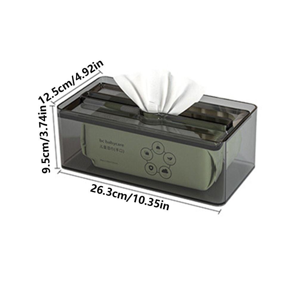 Waterproof Transparent Tissue Box Rectangular Space-saving Napkin Storage Case Multi-Functional Large Capacity