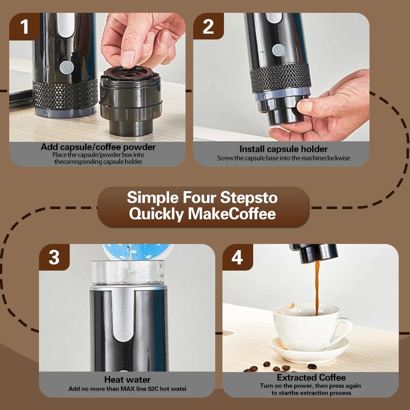 Portable Capsule Coffee Maker Electric Coffee Brewer For Ground Coffee and KCUP Capsule Coffee Without Heat Function