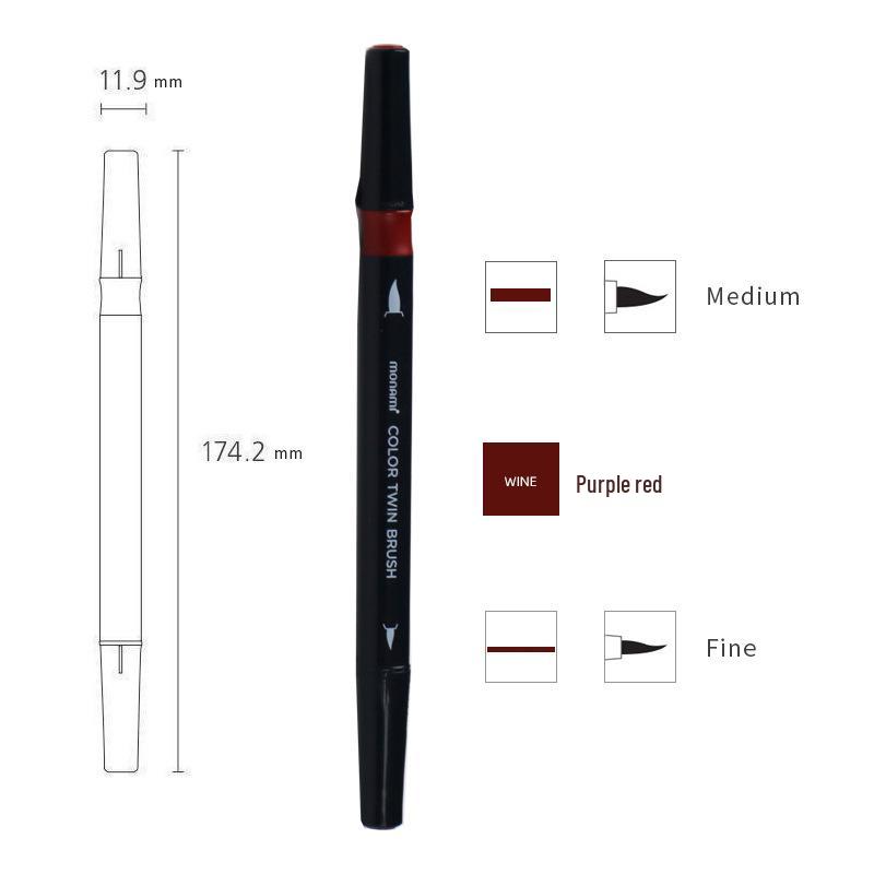 Munami 30-Color Double-Ended Brush Pen Set for Calligraphy & Sketching