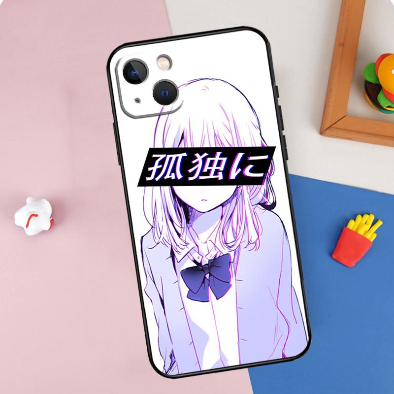 Sad Anime Aesthetic Senpai Phone Case For iPhone 16 Pro Max 11 12 13 14 15 Pro Max Mini XR 16e 15 16 Plus Cover Shell