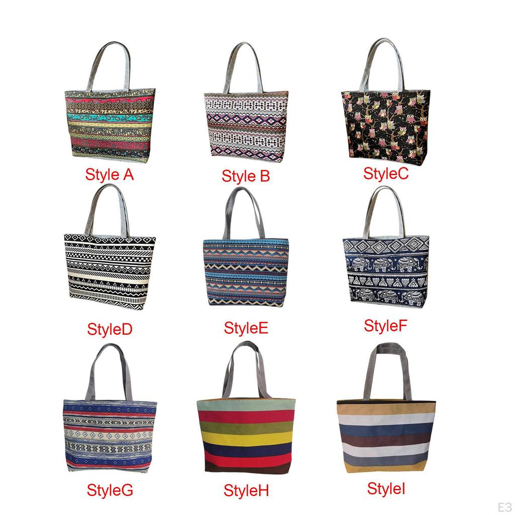 Embroidered Shoulder Bag, Tote Women's Handbag, Zipper, Large Capacity, Shopping Fashion,