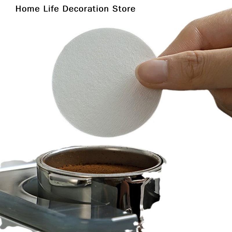 100pcs Espressos White Filter Papers 54/56/60/62/64/68mm Replacement Coffee Paper Round Coffee Filter Papers for Espressos Maker