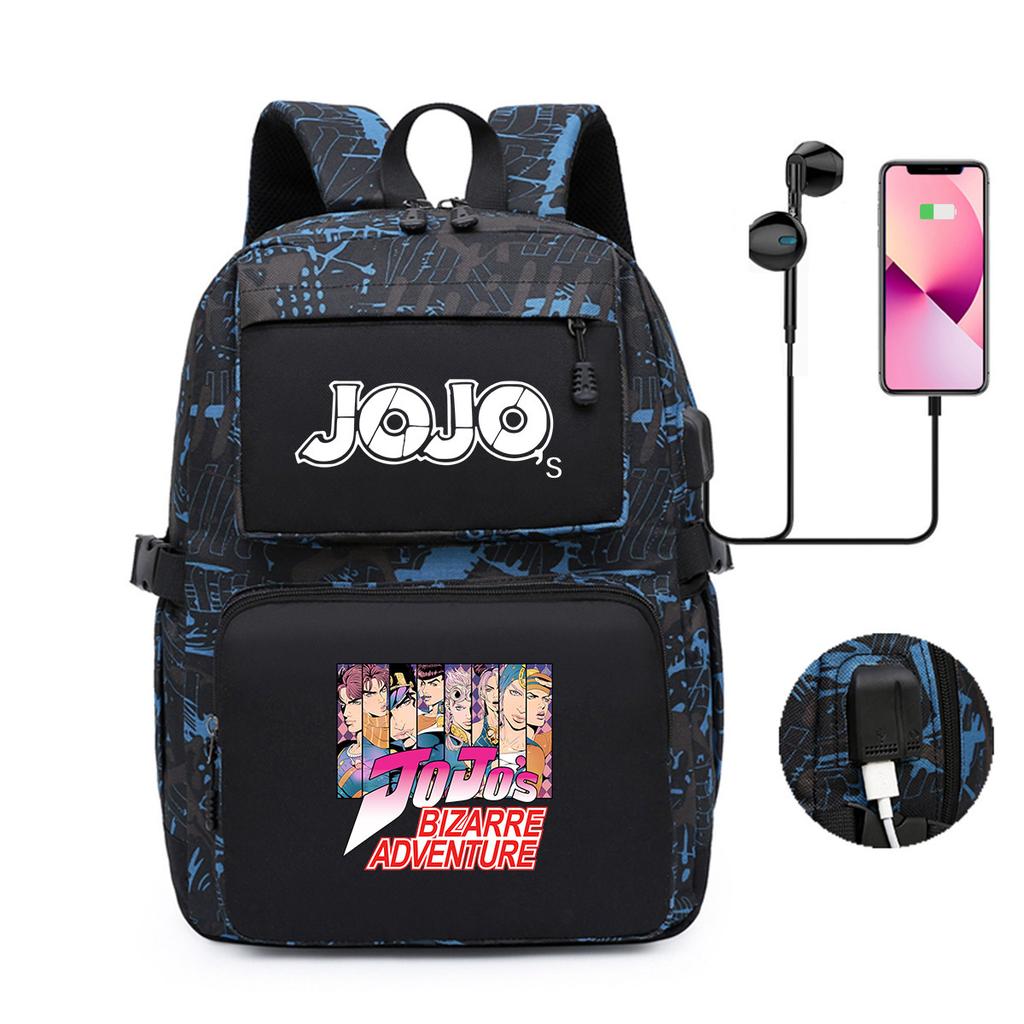 Peripheral Printed Backpack Youth Student School Bag Usb Computer Bag Backpack