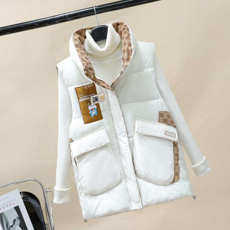 

Новый осенне-зимний женский модный жилет из хлопка, свободный и универсальный жилет из хлопка для верхней одежды XXL