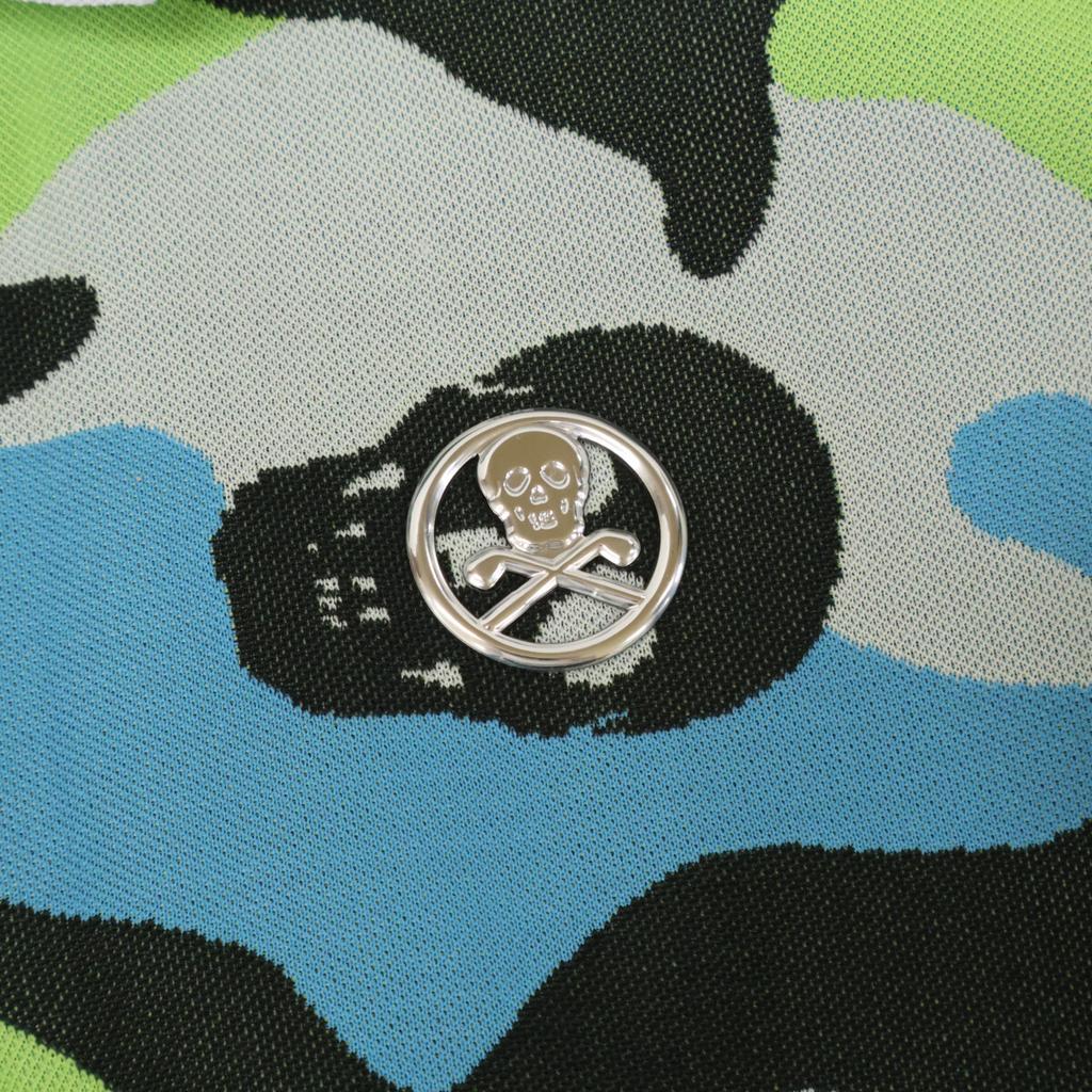 MARK&LONA MLW-1B-AP30 Blue Skull Camouflage Polo Shirt tops 40 BlueUsed