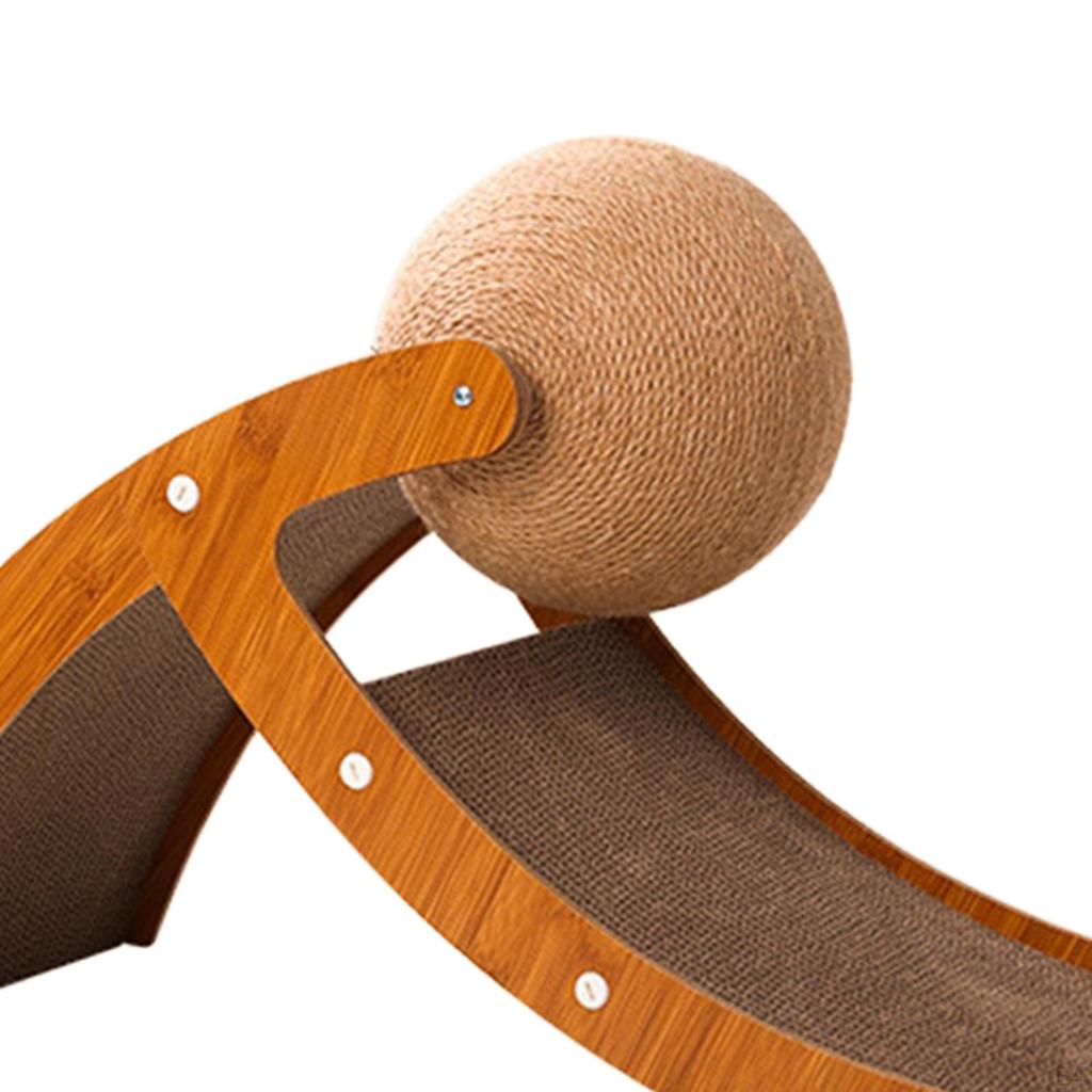 Cardboard Lounge Bed, Cat Scratcher with Ball Toy, Furniture Protector, Inclined Scratching Board