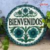 Metal Tin Sign Spanish Quote Bienvenidos Wall Art Elegant Floral Home Decor Office Gift
