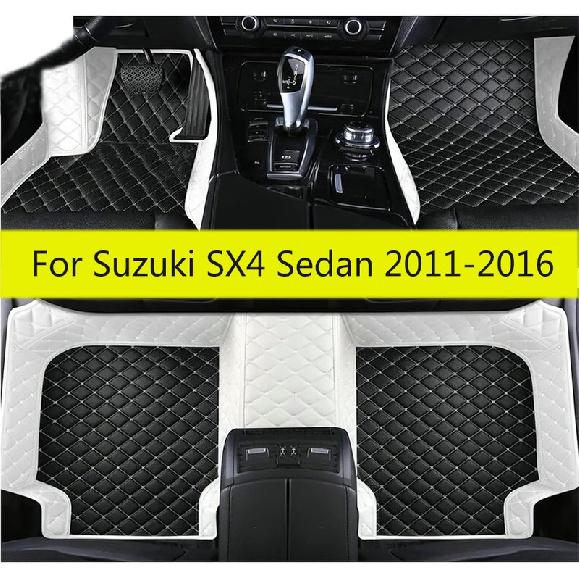 Leather Car Floor Mats For Suzuki SX4 Sedan 2016 2015 2014 2013 2012 2011 Rugs  Auto Foot Pads Automobile Carpets Cover