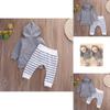 Toddler Kids Baby Boys Cozy Hooded Shirt Tops And Comfortable Pants Twopiece Outfits