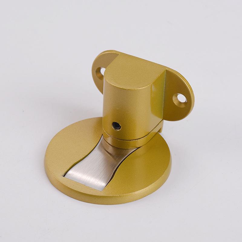 Zinc Alloy Magnetic Rotating Door Stop - Silent, Adjustable, Punch-Free, Anti-Collision.