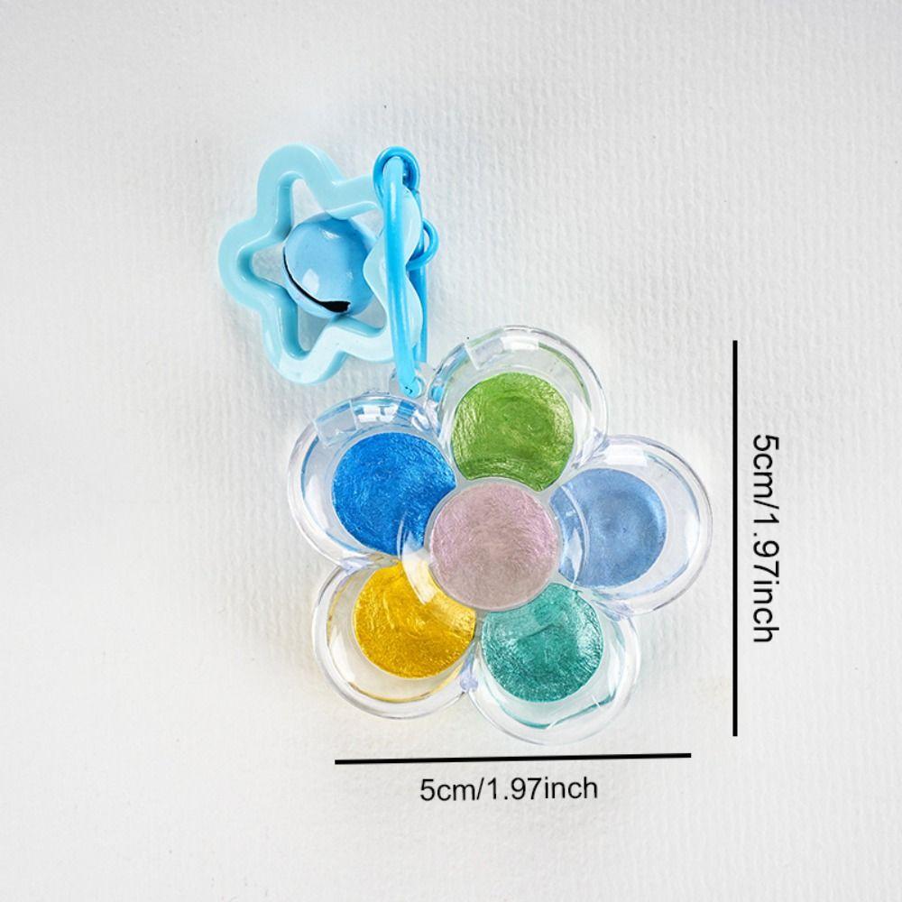 Decorative Flower Paint Box Keychain Multicolour Portable Keychain Creative Color Box Bag Pendants