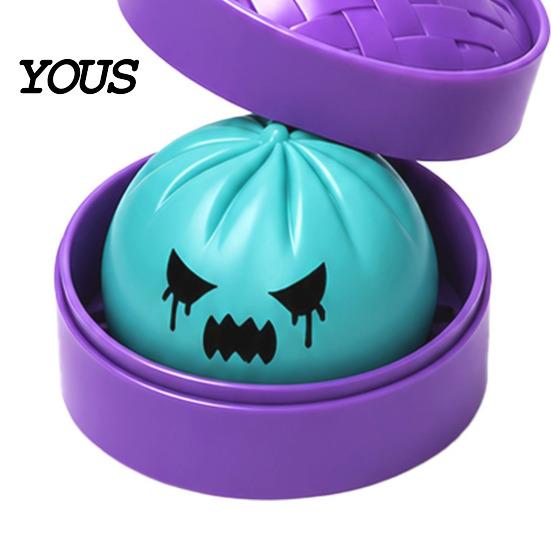 Gedämpftes Brötchen Stressabbau Spielzeug Knödel Quetsche mit Lila Dampfgarer, Gruselige Entspannungskugel für Halloween, Home Office Fidget TPR Sensorisch