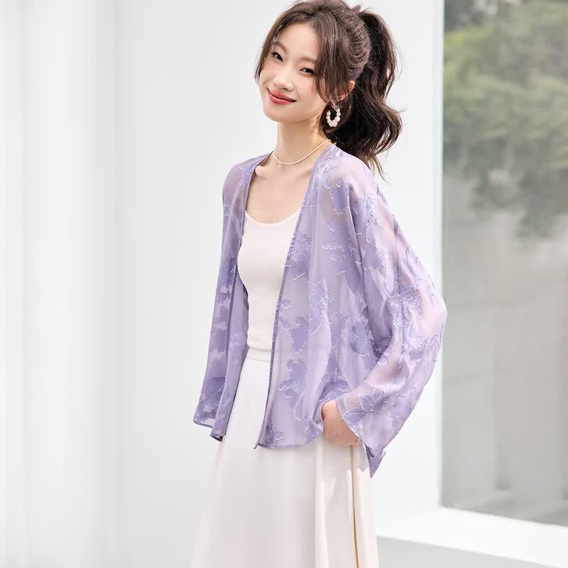 Women s 100% Mulberry Silk Loose-Fit Cardigan M