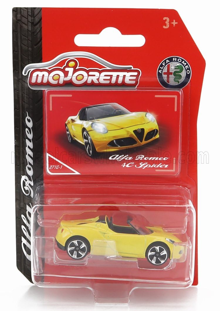 

MAJORETTE Alfa Romeo 4C Die-Cast Model 1/64 ALFA ROMEO SPIDER 2015 Yellow