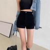 Women's 2025 Summer High-Waisted Denim Shorts - Slimming, Hip-Hugging, Elastic A-Line Hot Pants