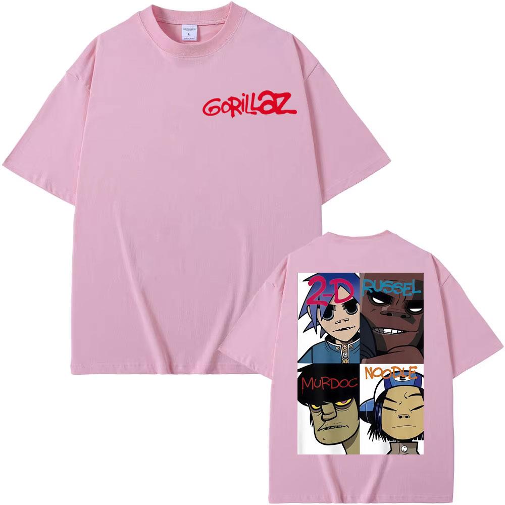 Gorillaz Band Gesichts Kunst Grafische T-Shirts Herren Damen Kleidung Retro Straße Hohe Qualität T-Shirts Mode Komfort Hip Hop T-Shirt