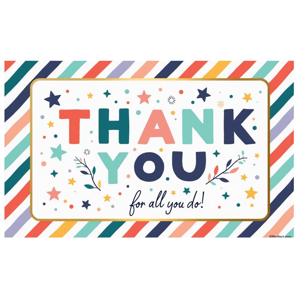 Tack-skylt Randig Bakgrund Väggdekoration Färgstark Design Tacksamhetsbanner för Festfirande Tacksamhetsceremoni