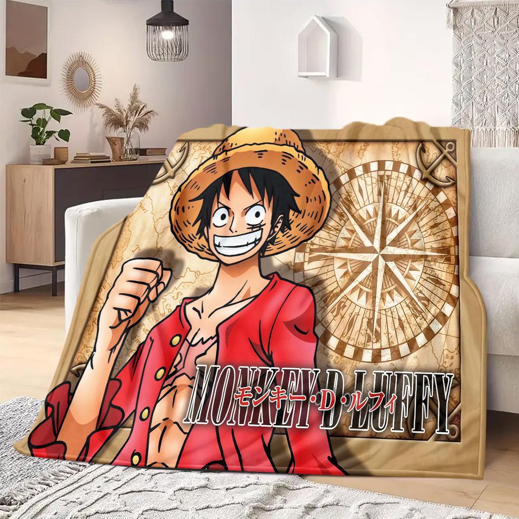 ONE PIECE Monkey D. Luffy Print Blanket Warm Comfortable Flannel Blanket Suitable for Bedrooms,Sofas, Beds,Chairs -QIAO103