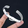 925 Sterling Silver Trillion Spider Web Jasper Stone Daughter Bangle Bracelet