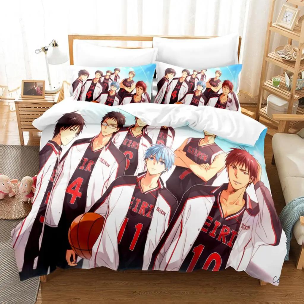 Neues Anime Kurokos Basketball 2 3-teiliges Bettwäsche-Set für Jungen Mädchen Twin Queen Size Bettbezug Kissenbezug Kinder Erwachsene Heimtextilien