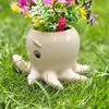 Octopus Succulent Pot with Doll Decoration - Creative Outdoor Resin Ornament.