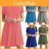 Stylish Women's Summer Tunic T-shirt Dress With Short Sleeves And Solid Colors