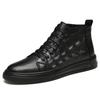 Men's Shoes High-top Lace-up Crocodile Pattern Board Shoes Men's First-layer Cowhide Martin Boots Foreign Trade Autumn and Winter Sports and Leisure 