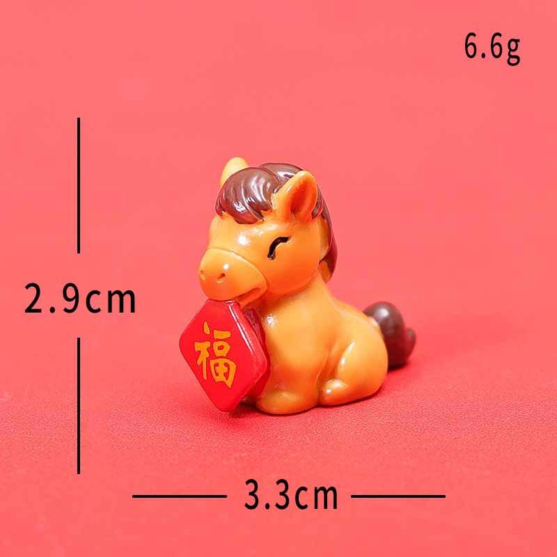 2026 Chinese Zodiac Horse Figurines Cute New Year Decor Micro Landscape Ornament Home Desk Room Decoration Gift