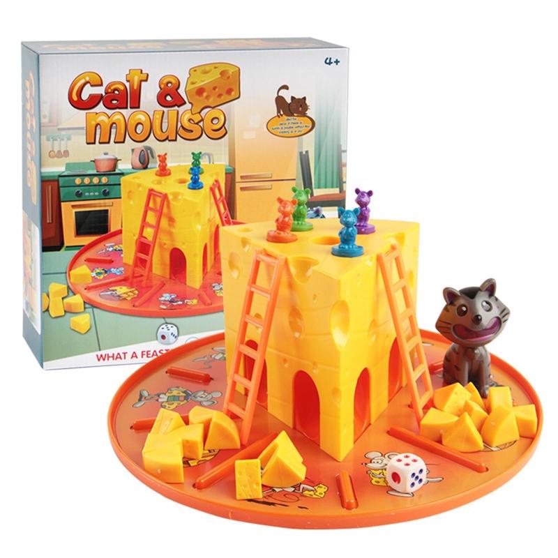 Classic Cats and Mouse- Cheese Board Game - 4 Pieces Mice,Kids Interaction To