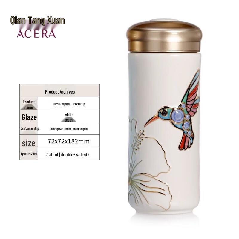 Qiantangxuan Hummingbird Live Porcelain Ceramic Cup