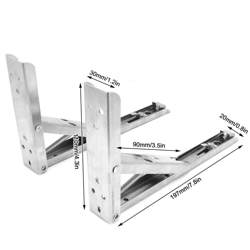 2pcs 8 Inch Folding Shelf Bracket Easy Install Folding Table Hinge Wall Shelf Support Wall Mount