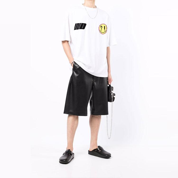 WE11DONE Ss22 Logo Heart Pattern Printed Round Neck Short Sleeve T-Shirt Unisex T-Shirts White WD-TT1-22-672-U-WH
