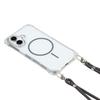 For iPhone 16 Magnetic Case with Lanyard Drop-Proof TPU+PC Phone Back Cover