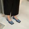 Fashion SUOJIALUN 2025 Spring New Flat Shoes Square Toe Square Toe Shallow Mouth Slip On Loafers Ladies Casual Shoes Zapatos Mujer