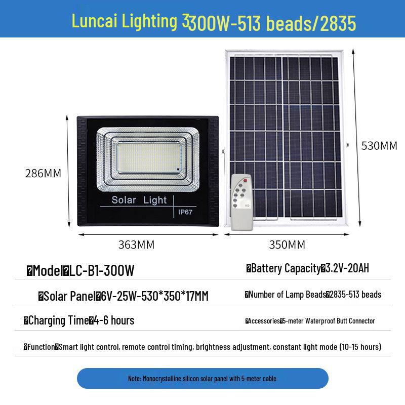 Wasserdichter Solar-Flutlichtstrahler für den Außenbereich - Automatischer Dämmerungssensor für Hof- und Straßenbeleuchtung