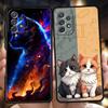CAT Phone Case for Samsung Galaxy A15 A14 A25 A54 A34 A51 A71 A72 A73 A32 A52 A52S A11 A21S A31 A41 5G Soft Shell Capas Bags TPU