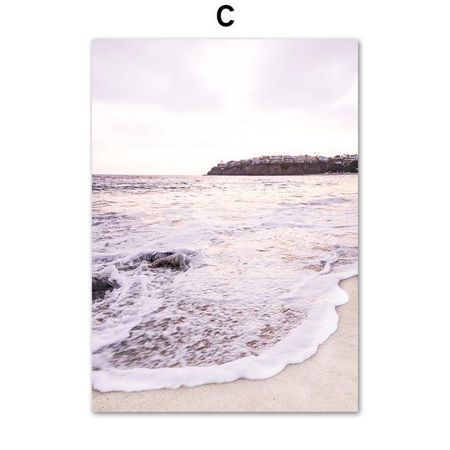 Lila Thema Wandkunst Leinwand Bilder Strand Pfingstrose Prinzessin Einhorn Poster Drucke Innengemälde Bild für Wohnzimmer Dekor