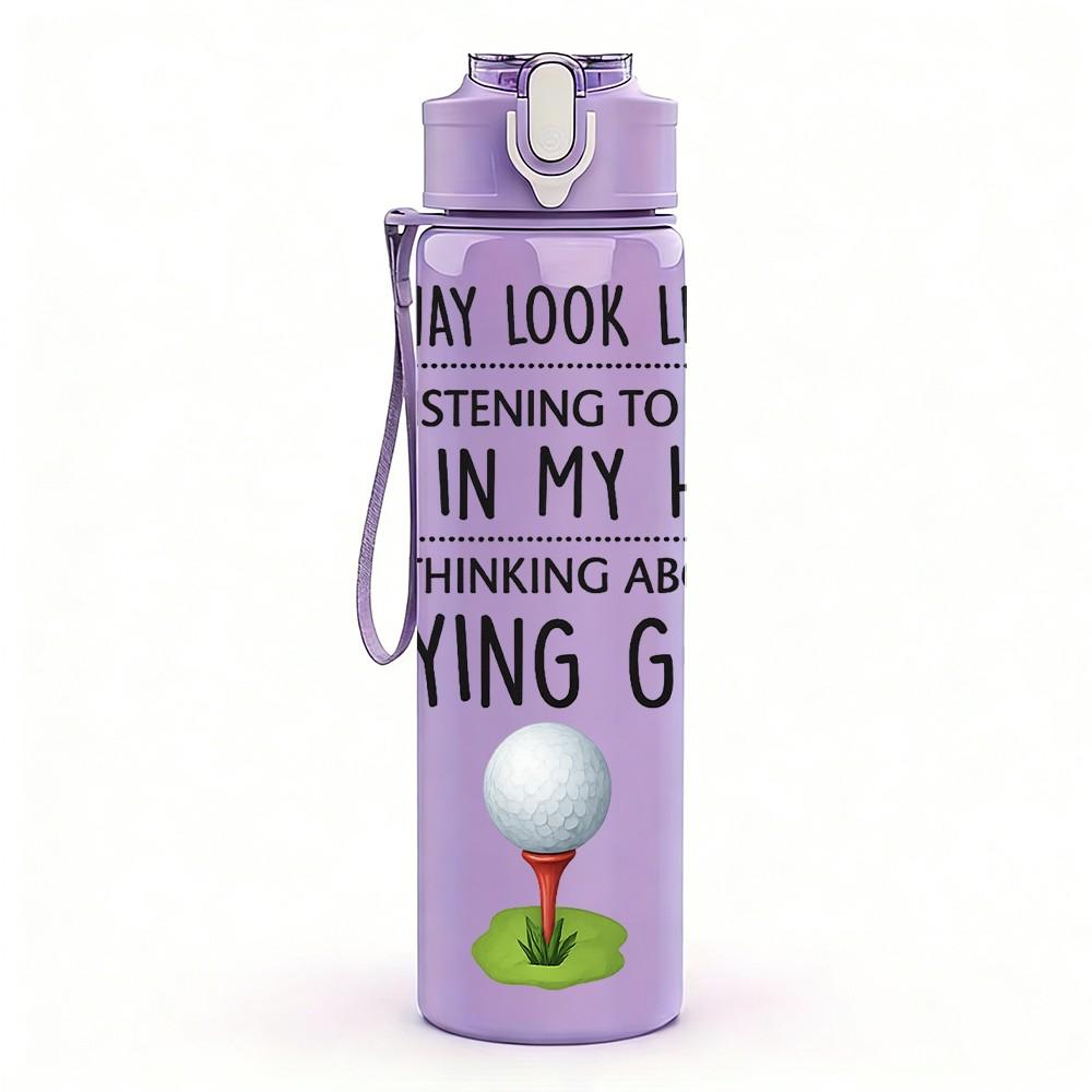 1 ud. Insignia Estampada con Lema Divertido de Humor de Golf Botella de Agua Deportiva de Plástico de Color de 750 ml Tapa con Pajita Plegable Antifugas Adecuada para Deporte Oficina Uso en Casa